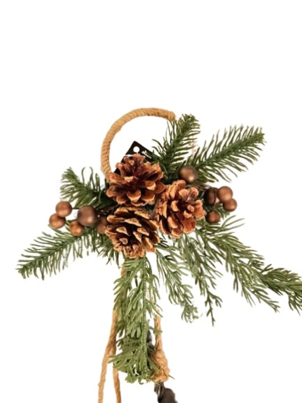 🆕- Christmas Rustic Metal Bell Trio with Pinecone & Greenery Hanger
